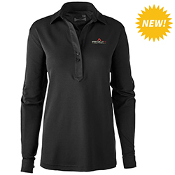 LADIES COOLMAX OXFORD KNIT TUNIC SHIRT MARINES